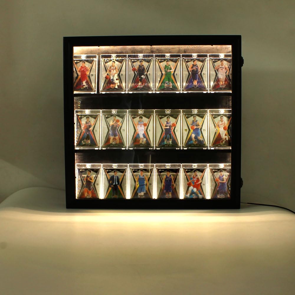 Card display case with UV Protection ,lighted Strip (Cards Not Included)