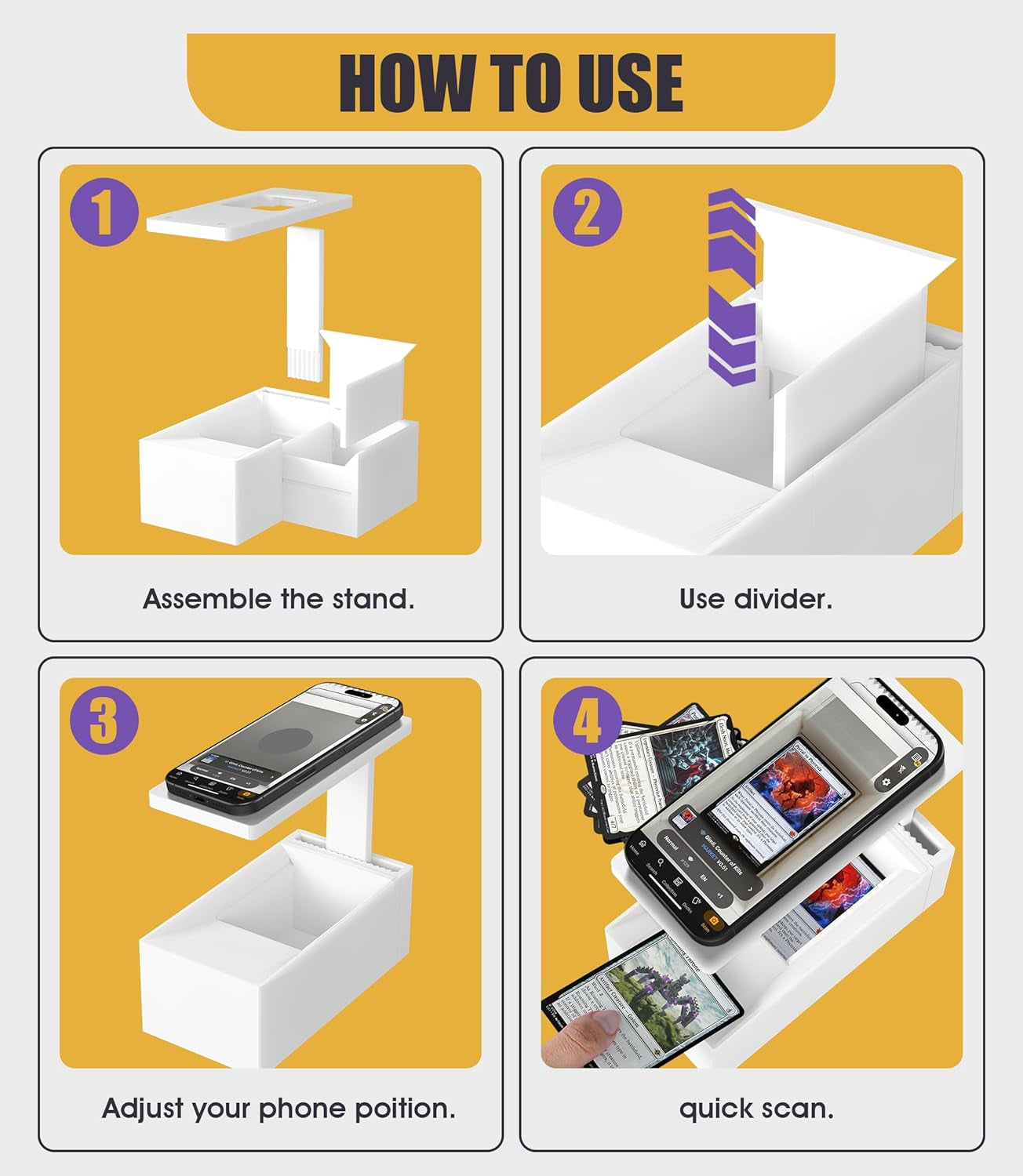 Scanstand for Standard Size Trading Cards, Easily Scanning MTG Cards, Phone Holder Manabox Card Scanner, Quickly Scan and Price Check MTG Cards, Only Available for Manabox
