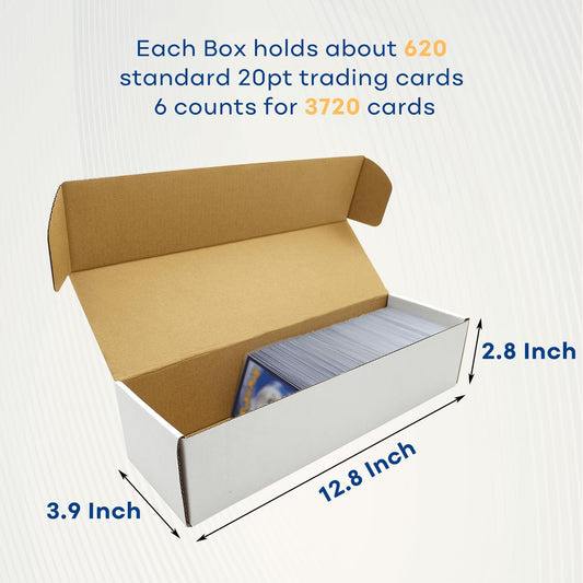 Trading Card Storage Box, Mtg Storage Box with Dividers, Cardboard Collector Box for TCG, Baseball Sports Cards, 6 Count