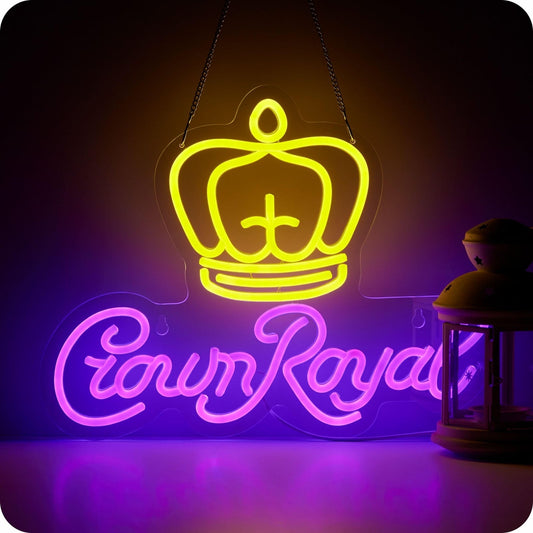 Crown Beer Neon Sign Light up Signs for Man Cave Sports Bar Pub Beer Store Pa...