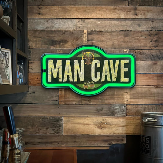 (MULTIPLE VARIANTS) LED Neon Signs Vintage Inspired Retro Wall Decor for the Man Cave, Game Room, Arcade, or Home Bar (17” X 9.5” X 2”)