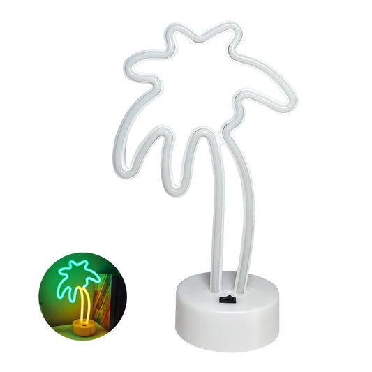 Coconut Neon Signs with Base, LED Light, Atmosphere Lighting for Wall, Night Lamp for Birthday Party E-Sports Room Decor Camping